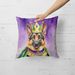 German Shepherd King Of Mardi Gras Throw Pillow Machine Washable, Indoor Outdoor Decorative Pillow For Couch, Bed Or Patio, 18Hx18W_maomaolike.com
