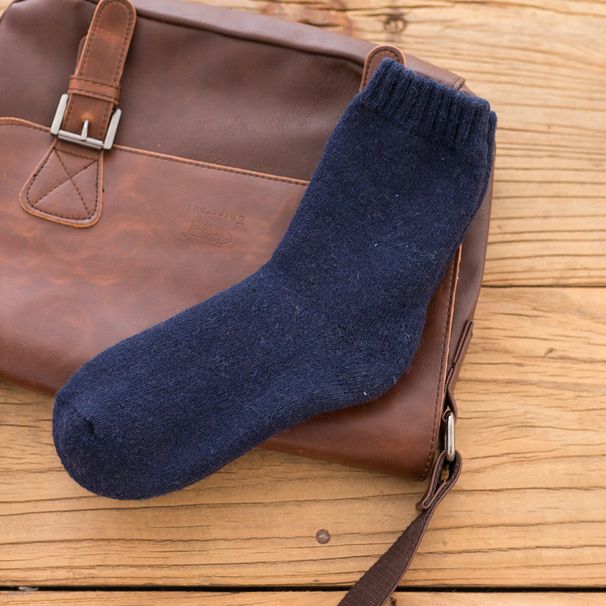Wool socks men's winter mid-calf length socks fleece-lined thickened warm feet heating warm cashmere towel socks long Terry socks_maomaolike.com