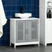 Gray White Bathroom Under Sink Cabinet Vanity Unit With Adjustable Shelf Space Saver_maomaolike.com