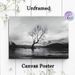 Lonely Lake Tree Painting Poster, Monochrome Minimalist Landscape Poster, Serene Bare Tree In Lake With Snow-capped Mountains Backdrop, Calming Wall_maomaolike.com