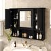 35'' X 28'' Wall Mounted Bathroom Medicine Cabinet, Modern Bathroom Wall Cabinet With Mirror, Mirror Cabinet With Open Shelves_maomaolike.com