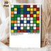 Colorful Cube Grid Painting Poster, Vibrant Geometric Color-blocked Poster, Museum-inspired Artistic Decor Ideal For Home, Office And Art Display_maomaolike.com