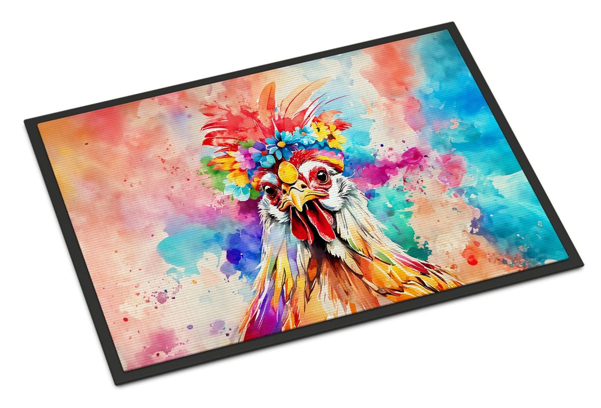 Hippie Animal Polish Poland Rooster Doormat Front Door Mat Indoor Outdoor Rugs For Entryway, Non Slip Washable Low Pile, 24H X 36W_maomaolike.com