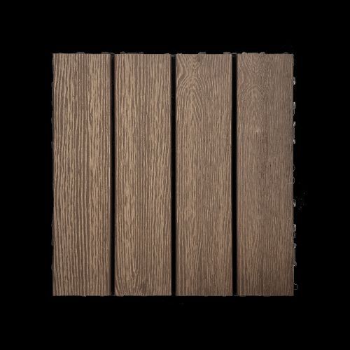 Wood Plastic Composite Deck Tiles Set Of 20pcs, DIY Interlocking Decking Tiles, Floor Tile, Durable, Maintenance, Waterproof, Indoor Outdoor, 12x12in_maomaolike.com