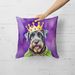 Giant Schnauzer King Of Mardi Gras Throw Pillow Machine Washable, Indoor Outdoor Decorative Pillow For Couch, Bed Or Patio, 18Hx18W_maomaolike.com