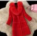 Sheepshear autumn and winter new spliced fur all-in-one mid-length imitation fox fur collar coat and fur jacket_maomaolike.com