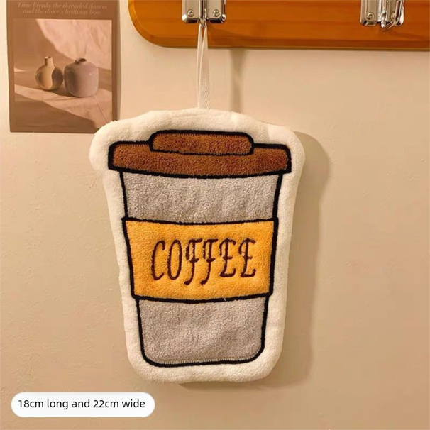 French Bread Cute Baguette Hand Hanging Coral Fleece Absorbent Non-Shedding Household Handkerchief Towel Cloth_maomaolike.com