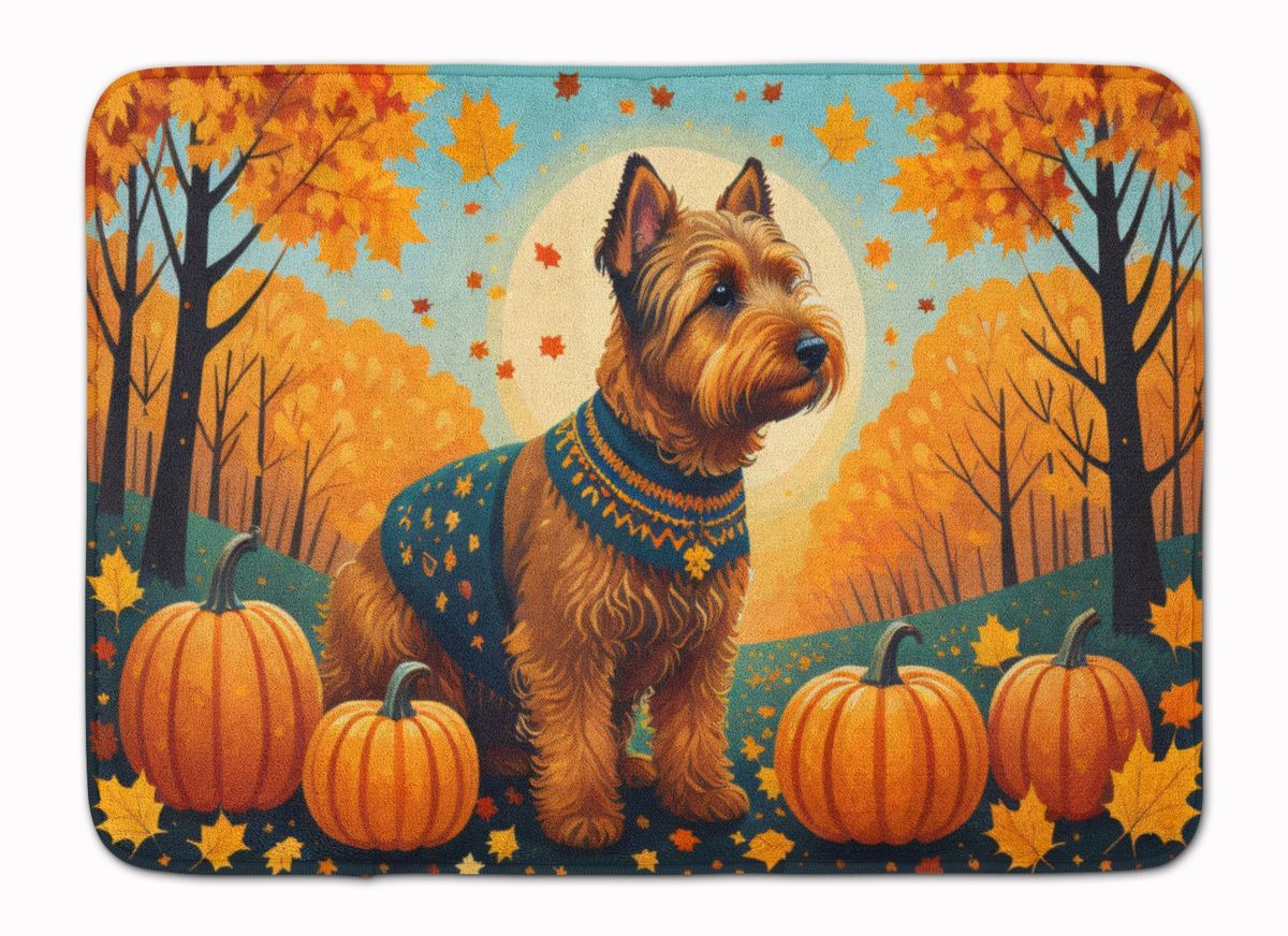 Welsh Terrier Fall Memory Foam Kitchen Mat Machine Washable Anti-Fatigue Mat Cushion Comfort Bath Mat Or Kitchen Rug_maomaolike.com