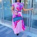 Women's Clothing spring and summer hot style printed short sleeved top half length pleated dress_maomaolike.com