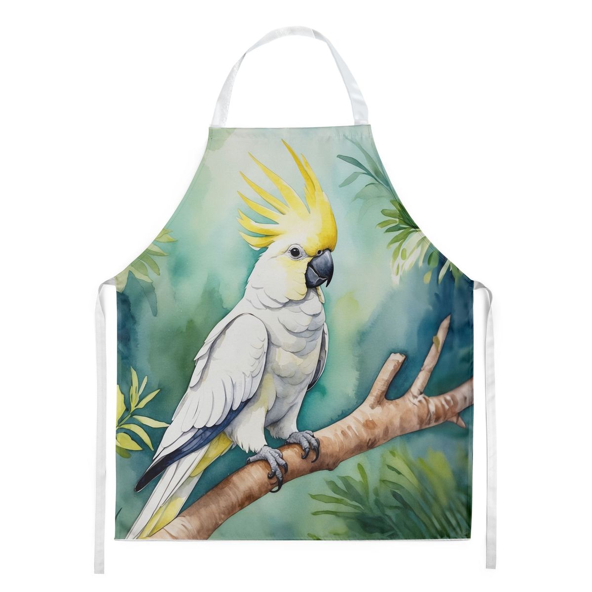 Sulphurcrested Cockatoo Apron Cooking Kitchen Server Baking Crafts Gardening For Adult Women Men, Unisex, Large, Multicolor_maomaolike.com