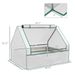 Outsunny Raised Garden Bed With Mini Greenhouse, Galvanized Outdoor Planter Box With Cover, For Herbs And Vegetables, Use For Patio, Garden, Balcony, White Cover And Silver Planter_maomaolike.com