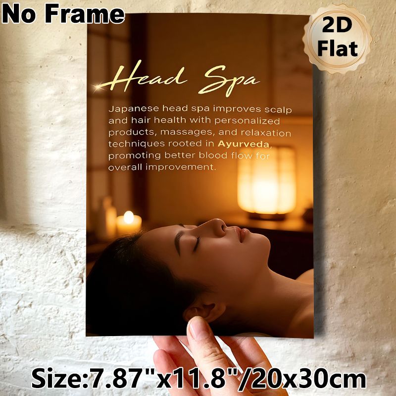 Head Spa Painting Poster, Warm-hued Tranquil Spa Scene Poster, Soothing Design To Enhance Relaxing Atmosphere For Spa Salons And Wellness Spaces_maomaolike.com