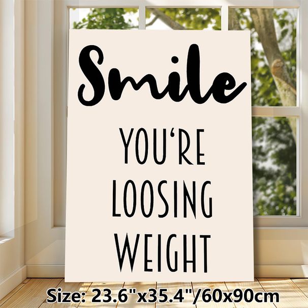 Weight Loss Motivational Painting Poster, Minimalist Black & White Typography Poster, Uplifting Quote To Encourage Progress, Ideal For Gym, Home Wall_maomaolike.com
