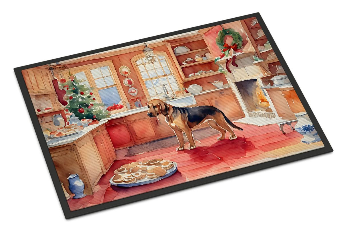 Bloodhound Christmas Cookies Doormat Front Door Mat Indoor Outdoor Rugs For Entryway, Non Slip Washable Low Pile, 24H X 36W_maomaolike.com