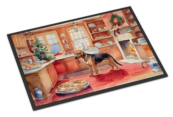 Bloodhound Christmas Cookies Doormat Front Door Mat Indoor Outdoor Rugs For Entryway, Non Slip Washable Low Pile, 24H X 36W_maomaolike.com