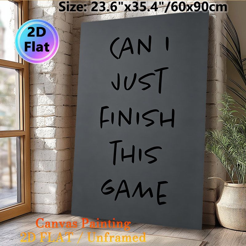 Gaming Quote Painting Poster, Minimalist Dark-Tone Handwritten Text Poster, Humorous Relatable Message, Ideal For Game Room And Bedroom_maomaolike.com