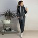 Women's Clothing Autumn and Winter Women's Clothing Hot Style Fleece Fashion Leather Badge Long Sleeve Hooded Casual Sports Suit_maomaolike.com