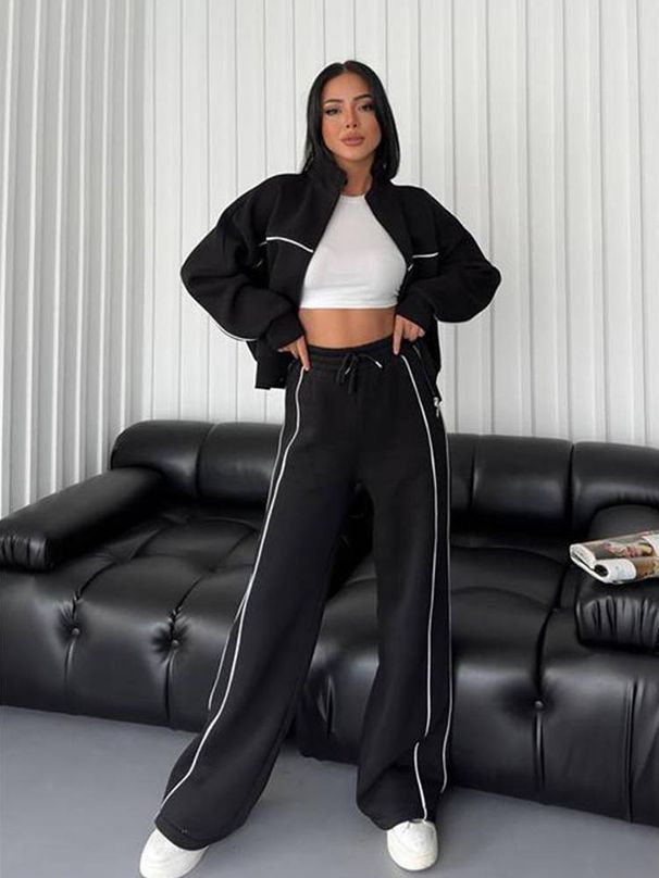 Women's Clothing New Fashion Printed POLO Collar Short Sleeve Tight Hip Wrapped Trousers Suit_maomaolike.com