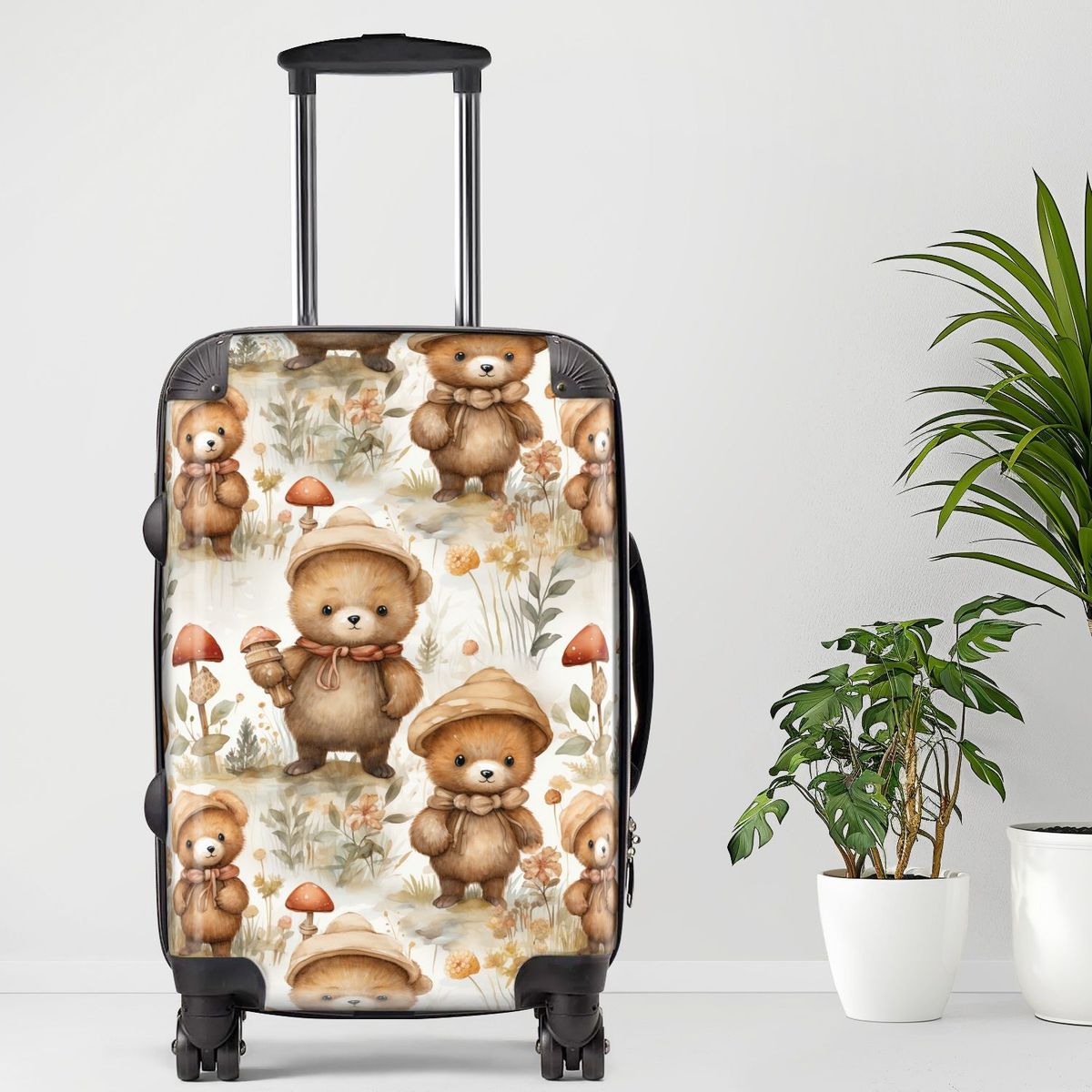 Bear13 Luggage, 20/24/28 Inch Luggage, Carry-On, Custom Luggage, Luggage Set, Suitcase, Travel, Vacation, Cabin Suitcase, Custom Suitcase, Personalized Luggage_maomaolike.com