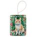 Ural Rex Cat By The Christmas Tree Porcelain Ornament Christmas Tree Hanging Decorations For Home Christmas Holiday, Rectangle, Gift, Multicolor_maomaolike.com