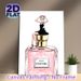 Elegant Lady & Perfume Painting Poster, Stylish Illustration Of Lady On Pink Paris Perfume Bottle Poster, Feminine Chic Decor Ideal For Bedroom_maomaolike.com