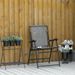 Outsunny Patio Folding Chair, Outdoor Bungee Sling Chair W/ Armrests, Portable Lawn Chair For Camping, Garden, Pool, Beach, Backyard, Gray_maomaolike.com
