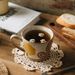Roughware Coffee Mug Vintage Ceramic Handmade Painted Oatmeal Breakfast Cup_maomaolike.com