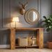 Farmhouse Console Table, 63" Narrow Entryway Table With Thickened Tabletop_maomaolike.com
