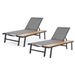 WATERLOO CHAISE LOUNGE WITH ATTACHED WOOD SIDE TABLE SET OF 2 62756.00BLKMP2_maomaolike.com