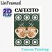 Cafecito Themed Painting Poster, Bohemian Vintage Style Illustrated Paired Clay Coffee Mugs With Floral Pattern Poster, Warm Coffee-inspired Decor_maomaolike.com