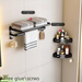 Hole-Free Towel Rack Dual-Use Space Aluminum Material Bathroom Storage Rack Towel Hanger Foldable Thickened Bath Towel Rack_maomaolike.com