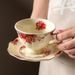 English Style Gold-plated Coffee Cups And Plates, Vintage Rose Edged Ceramic Cups And Plates, European Style Palace Afternoon Tea Cups_maomaolike.com