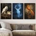 Retro-inspired Fantasy Theme Featuring Owls, Deer, And Phoenixes, With Striking Chiaroscuro Effects, Evoking An Uplifting Spiritual Energy._maomaolike.com