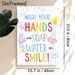 Hand Washing Reminder Painting Poster, Vibrant Cartoon-style Poster, Cheerful Hygiene Reminder With Bubbles, Soap And Rubber Ducks, Ideal For Bathroom_maomaolike.com