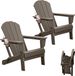 Adirondack Chairs Set Of 2, Plastic Adirondack Chair, Adirondack Chairs, HDPE Adirondack Chair, Folding Adirondack Chairs, Outdoor Chairs With Cup Holder For Lawn Patio Deck Fire Pit -Brown_maomaolike.com