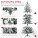 7.5ft Tall Prelit Artificial Christmas Tree Holiday Décor With 850 Snow Flocked Branches, 350 Warm Yellow Clear Lights, Auto Open, Extra Bulb_maomaolike.com