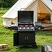 52" Barbecue Grill With Wheels 4+1 Burner Liquid Propane Gas Grill_maomaolike.com