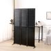 3 Panel Room Divider 6Ft Wood Folding Privacy Screen Black Room Separator Free Standing Wall Dividers (Black)_maomaolike.com