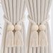 Natural Wood Magnetic Snap Ring Decorative Creative Tassel Rope Nordic Ins Tie Curtain Buckle_maomaolike.com