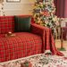 Christmas Plaid American Retro Multi-Purpose Blanket Non-Slip Full Homestay Sofa Slipcover Cover Cloth_maomaolike.com