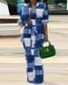 Women's fashion casual versatile printed long-sleeved pants suit_maomaolike.com