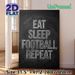 Football Themed Painting Poster, Chalkboard-style Monochrome Text Poster, Sports-inspired Daily Slogan Decor Ideal For Bedroom, Game Room Or_maomaolike.com