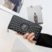 Skull Wallets For Women - Large Capacity Womens Clutch Wallet Purse Punk Studs Gothic Skull Chain Women Wallet Long Purse Credit Card Clutch For Women Handbag (Black)_maomaolike.com