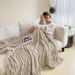 Double Layer Rabbit Hair Ultra Soft Thick Reversible Throw For Sofa Nap Travel Luxury Coral Fleece Gift Blanket_maomaolike.com