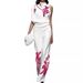 Women's Clothing Stylish commuter sleeveless printed turtleneck suit_maomaolike.com