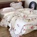 1 French Style 100S High-Count Four-Piece Set Romantic Rose Print Ruffled Edge Duvet Cover Pure Cotton For 1.8m Bed_maomaolike.com