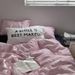 Wholesale INS Korean Style Pink Plaid Simple Striped Mixed Pure Cotton Four-Piece For Homestay Apartment All-Cotton 4-Piece Set_maomaolike.com
