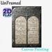 Ten Commandments Painting Poster, Vintage Stone-textured Religious Poster, Features Classic Ten Commandments Content, Suitable For Church, Home Prayer_maomaolike.com