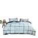 Chinese-style Plant-dyed Four-piece Set, Simple Blue Checkered Pure Cotton Duvet Cover And Bed Sheet, Skin-friendly_maomaolike.com