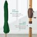 9ft Deep Square Solar Powered LED Lighted Patio Umbrella W/Faux Wood Texture, UV-Resistant Fabric, Hand Crank_maomaolike.com